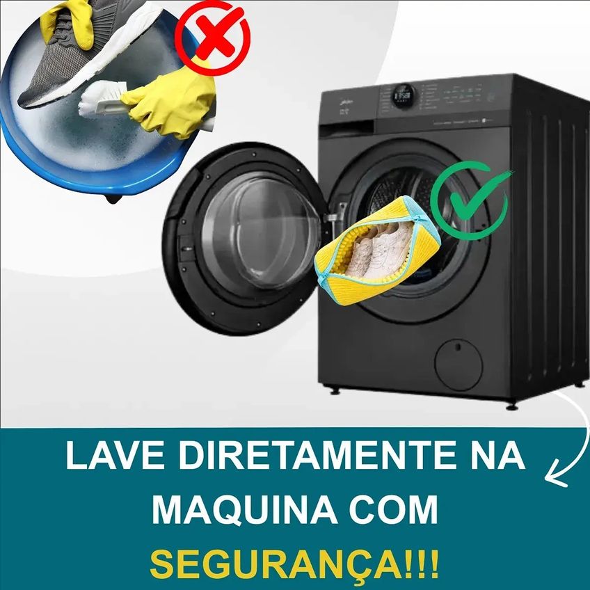 Super Saco De Lavar Tênis Com Microfibra Resistente E Macia - imagem 5