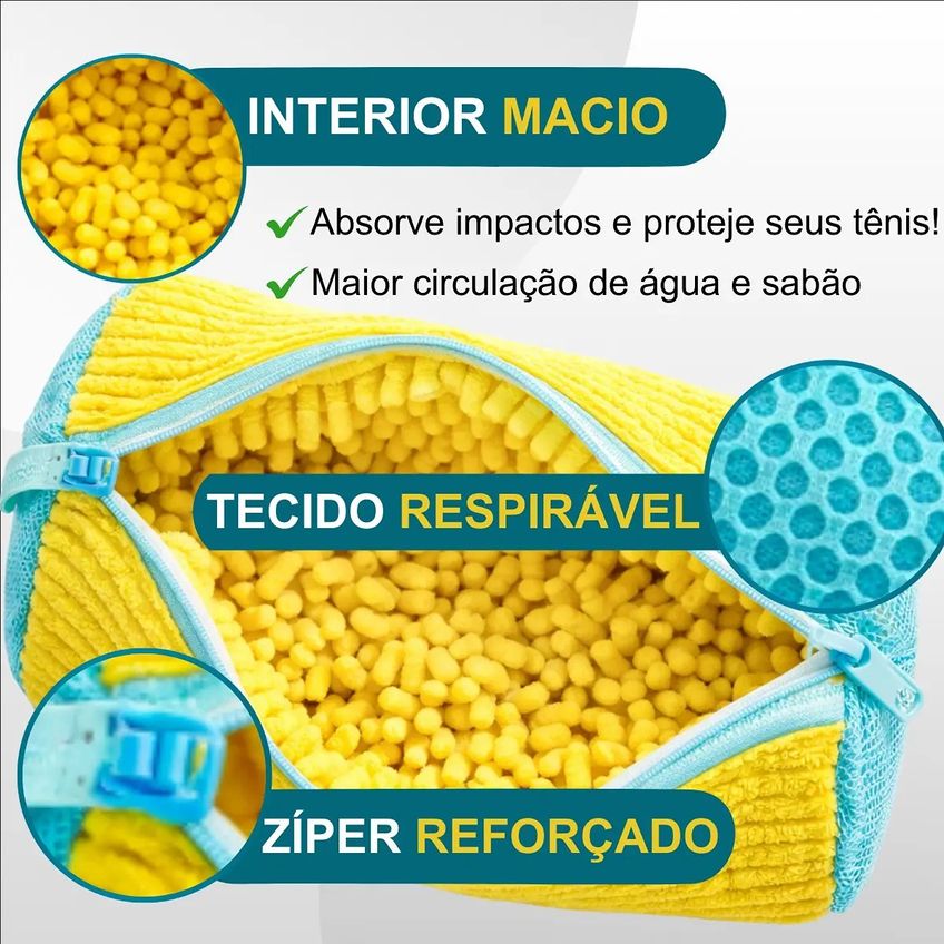 Super Saco Limpador Para Tênis Lave Sem Danificar Na Máquina - imagem 5