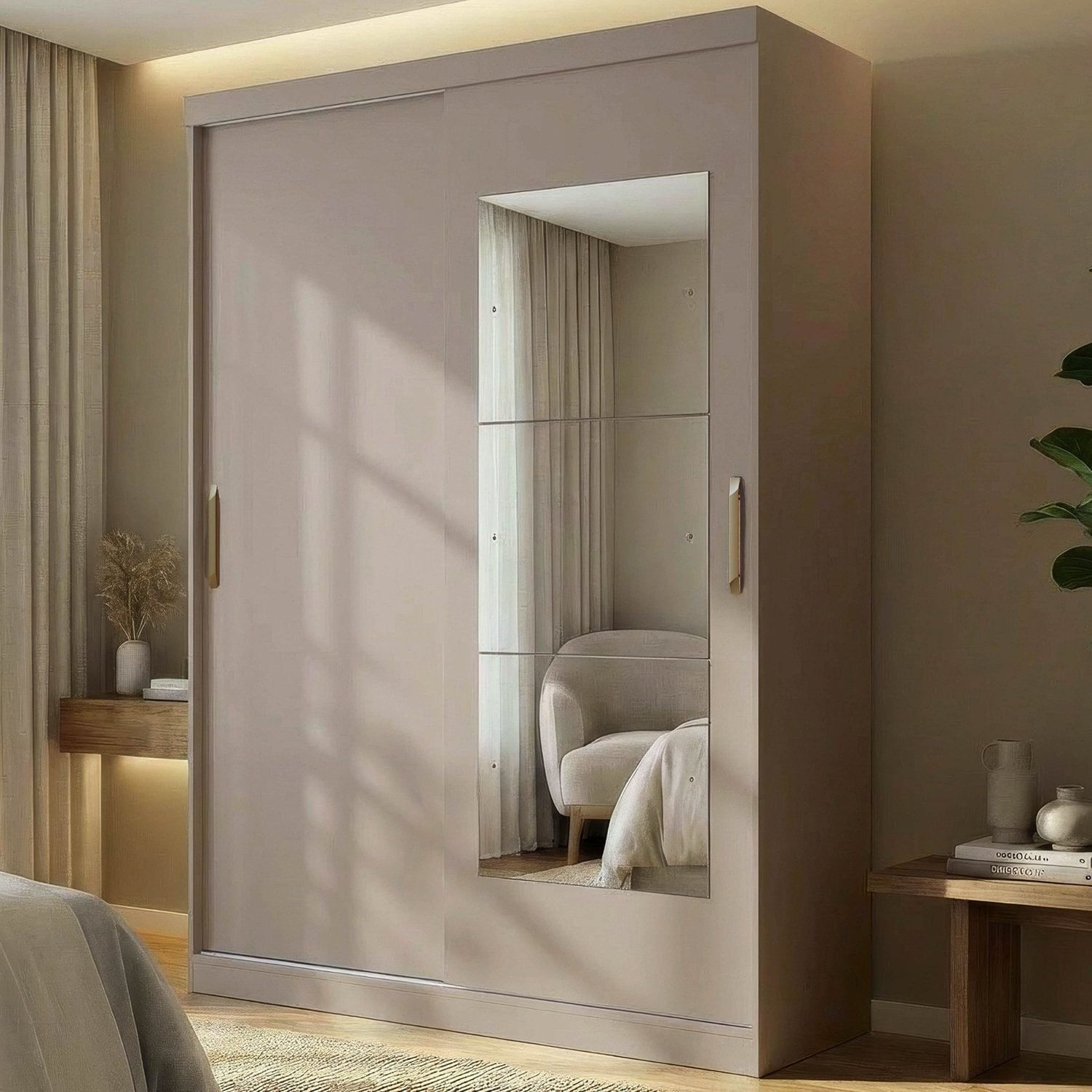 Guarda-Roupa 2 Portas Com Espelho Araçá Cabecasa Madeiraoriginals Fendi