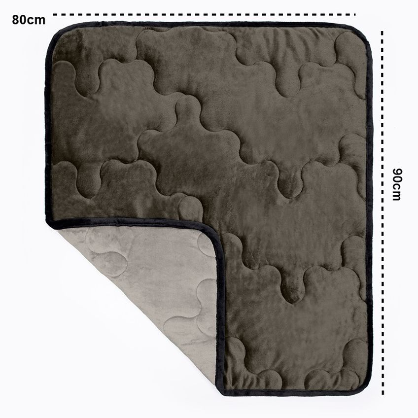 Edredom Plush Para Pet Bouton Microfibra Flannel Dupla Face 80cm X 90cm Chocolate - imagem 3