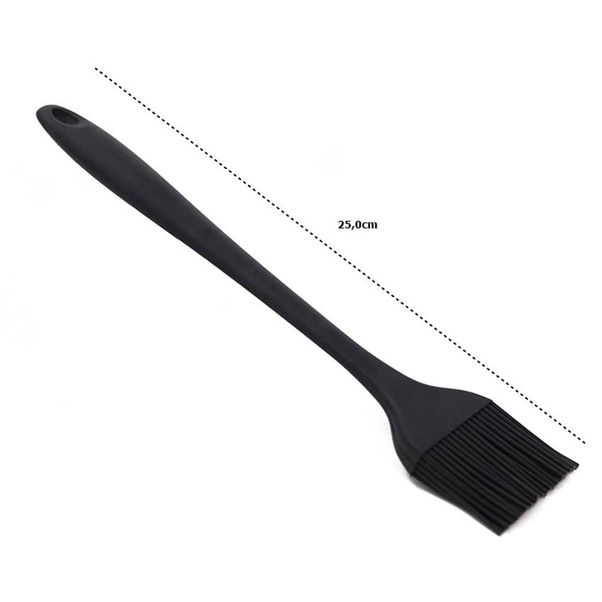 Pincel Culinário De Silicone Bueno 25cm Utensílio Cozinha Preto - imagem 4