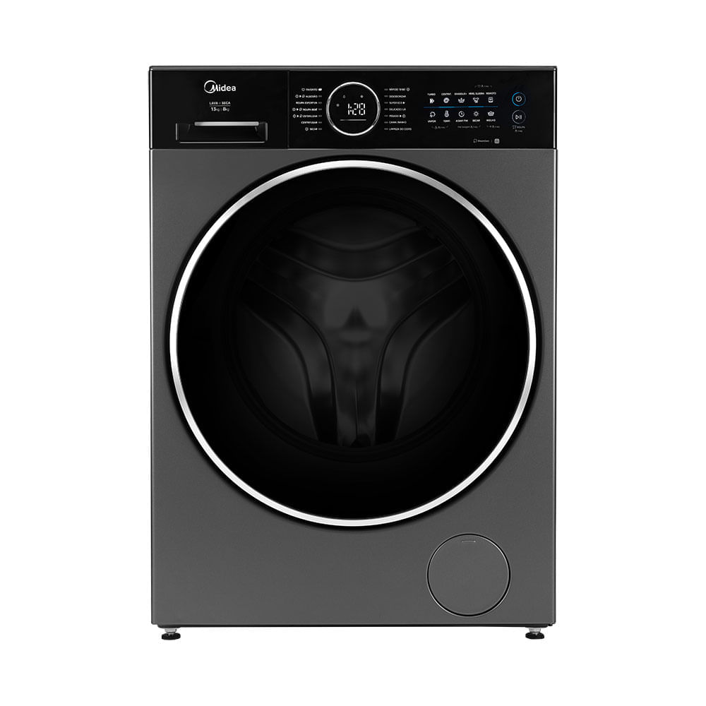 Lavadora de Roupa Lava e Seca 13 Kg Frontal Titanium Slim Storm Wash Conectada Midea - 220v - Mf210d130wb/gk-02