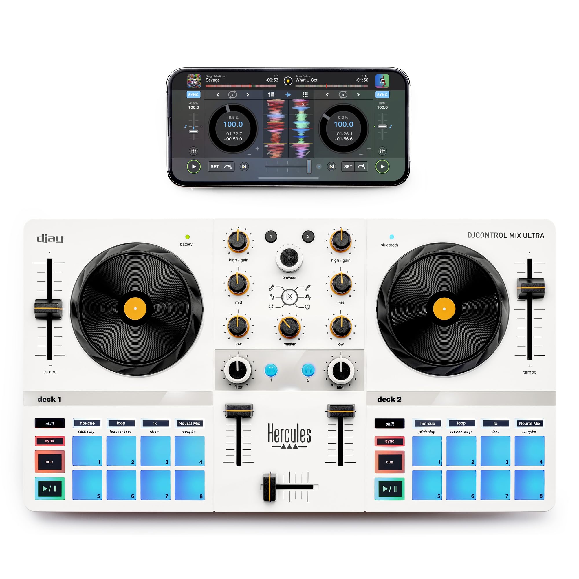 限定 HERCULES DJCONTROL MIX DJ機器 DJコントローラー Controlador De Dj Hercules Djcontrol Mix Ultra Para Smartphones