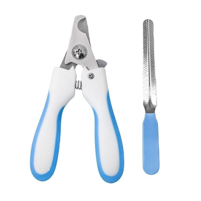 Alicate Pet Tesoura Corte De Unhas Cachorro Gato Com Lixa Azul - imagem 3