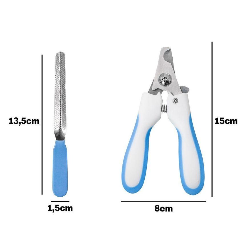 Alicate Pet Tesoura Corte De Unhas Cachorro Gato Com Lixa Azul - imagem 5