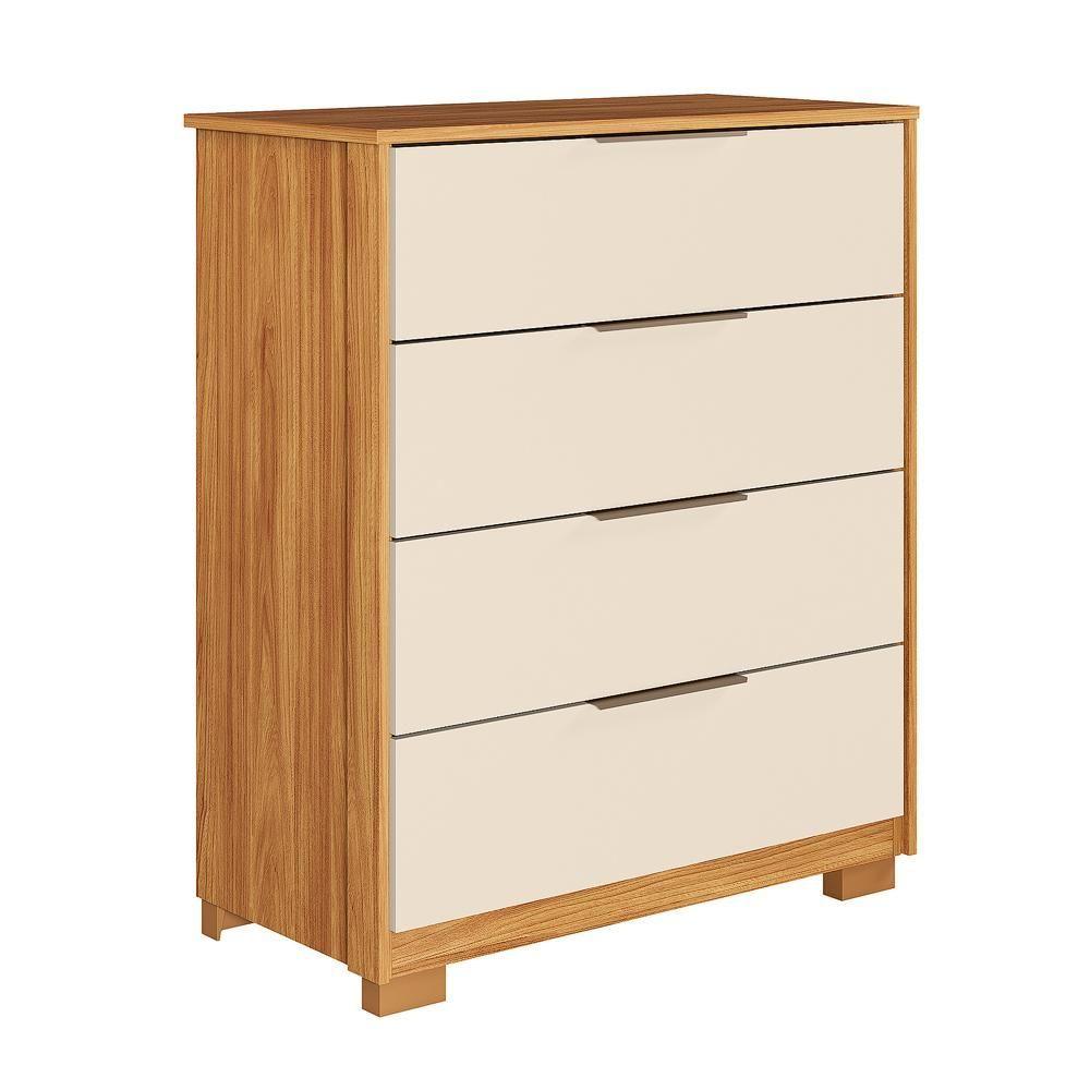 Armário Sapateira Quarto Golden c/ 2 Portas Nogal/Vanilla - Demóbile