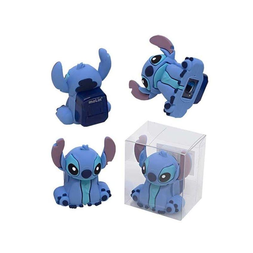 Apontador Com Depósito Molin Do Brasil Stitch Molin Com Lâmina De Aço Temperado Azul - imagem 2