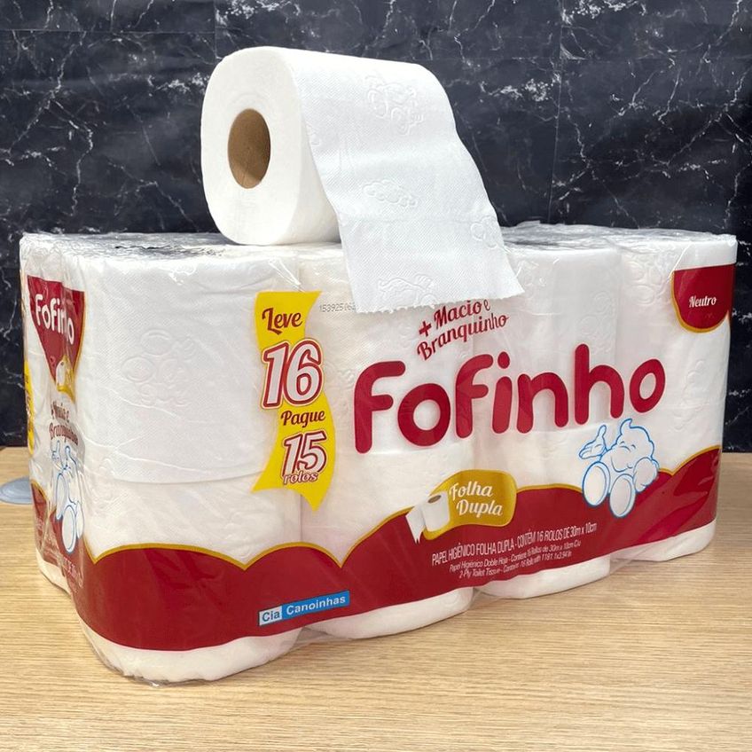 Papel Higiênico Folha Dupla Fofinho Pacote Com 16 Rolos De 30 Metros - imagem 2
