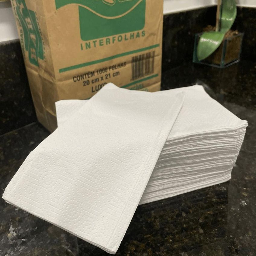 Papel Toalha Interfolha Branco 2 Dobras Luxo 20cm X 21cm Baby Com 1000 Folhas - imagem 3