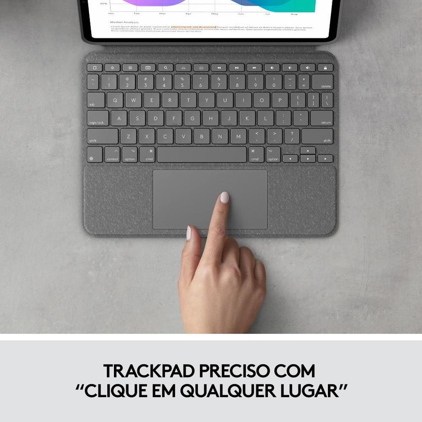 Capa Teclado Para Ipad Pro 11 (1, 2 E 3 Geração), Logitech Combo Touch - imagem 4
