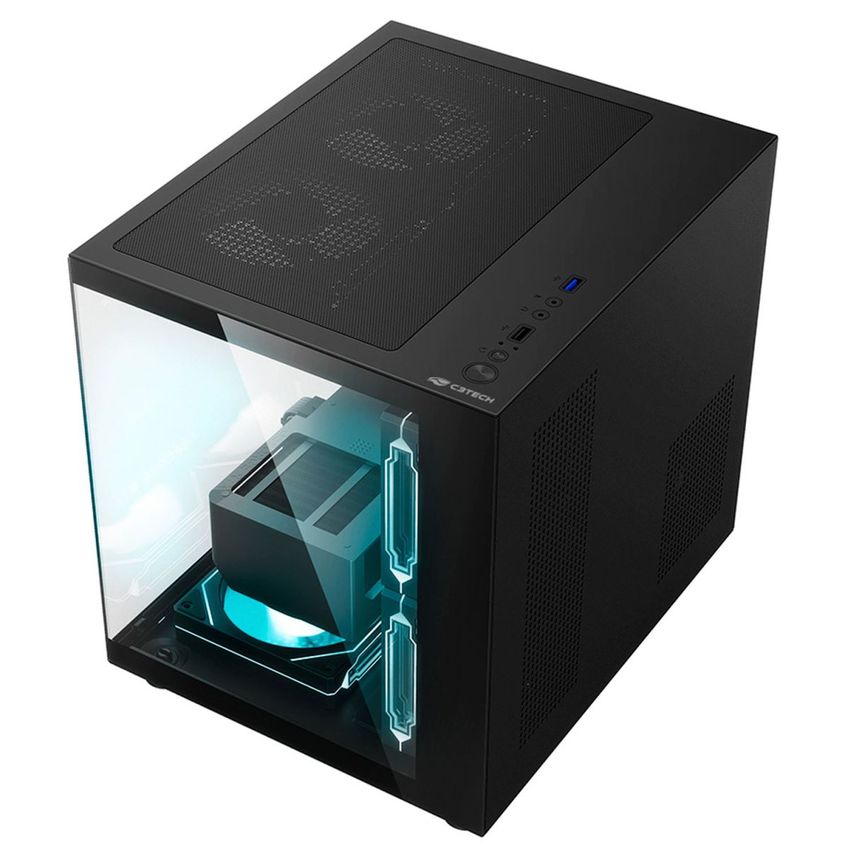Gabinete Gamer Aquário C3tech Gaming Aquarius Mt-g720bk, Frontal E Lateral Em Vidro Temperado, Usb 3.0, Atx - Preto - imagem 3