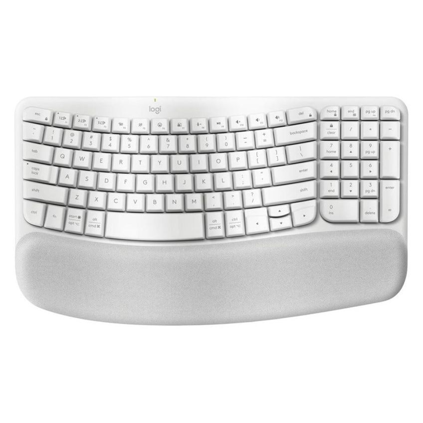 Teclado Ergonômico Logitech, Wave Keys, Bluetooth, Compacto, Branco - imagem 2