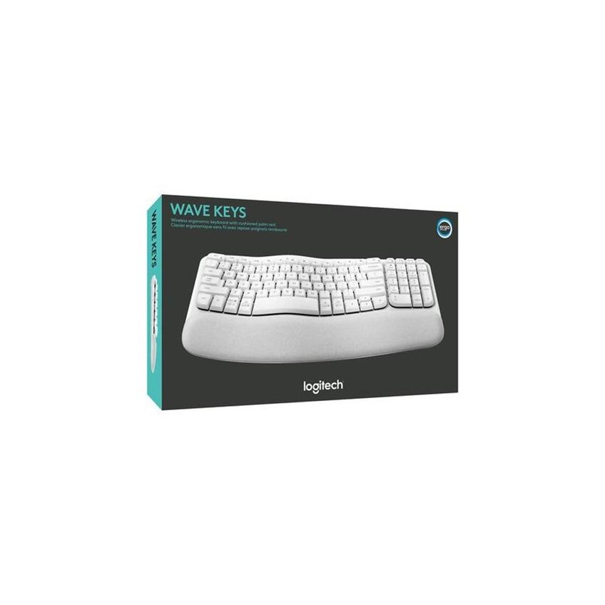 Teclado Ergonômico Logitech, Wave Keys, Bluetooth, Compacto, Branco - imagem 5