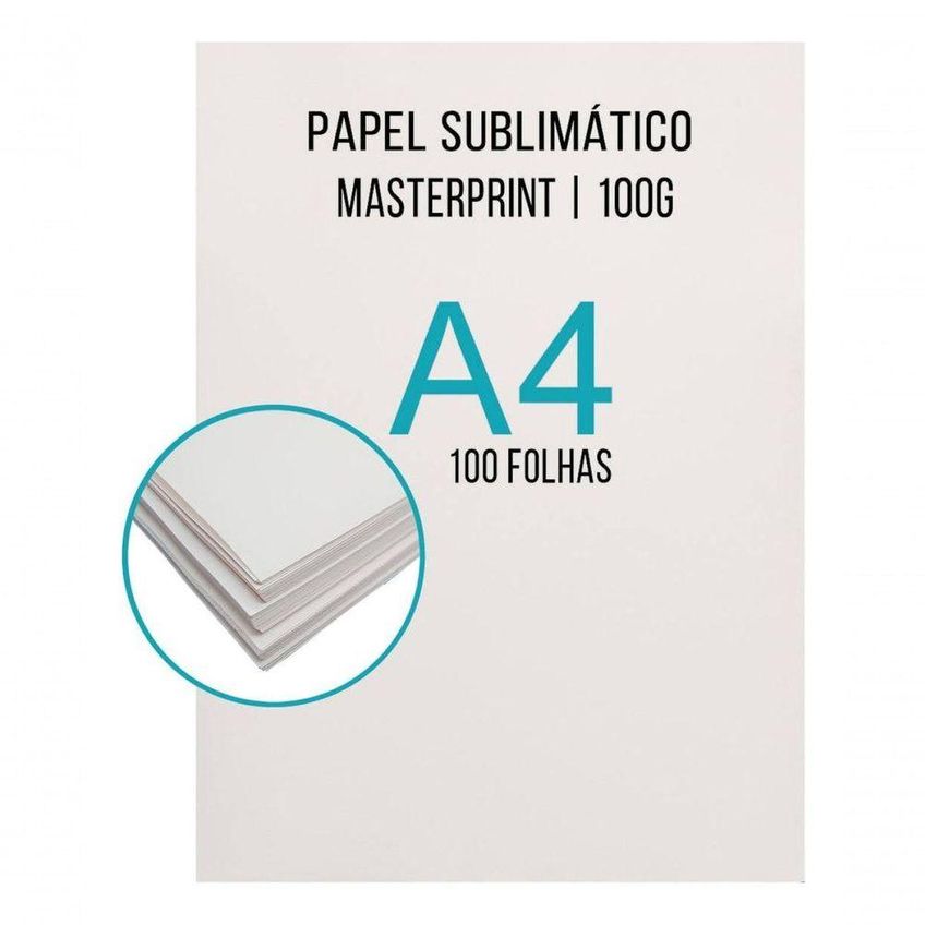 Papel Sublimático Masterprint 100g A4 Fosco 100 Folhas Branco - imagem 3