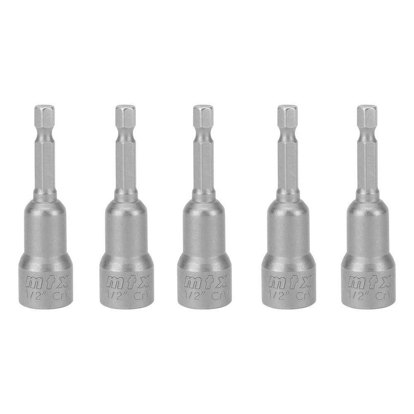 Soquete Magnético Para Parafusadeira 1-2 Pol 65mm Kit 5 Peças Vermelho Mtx - imagem 3