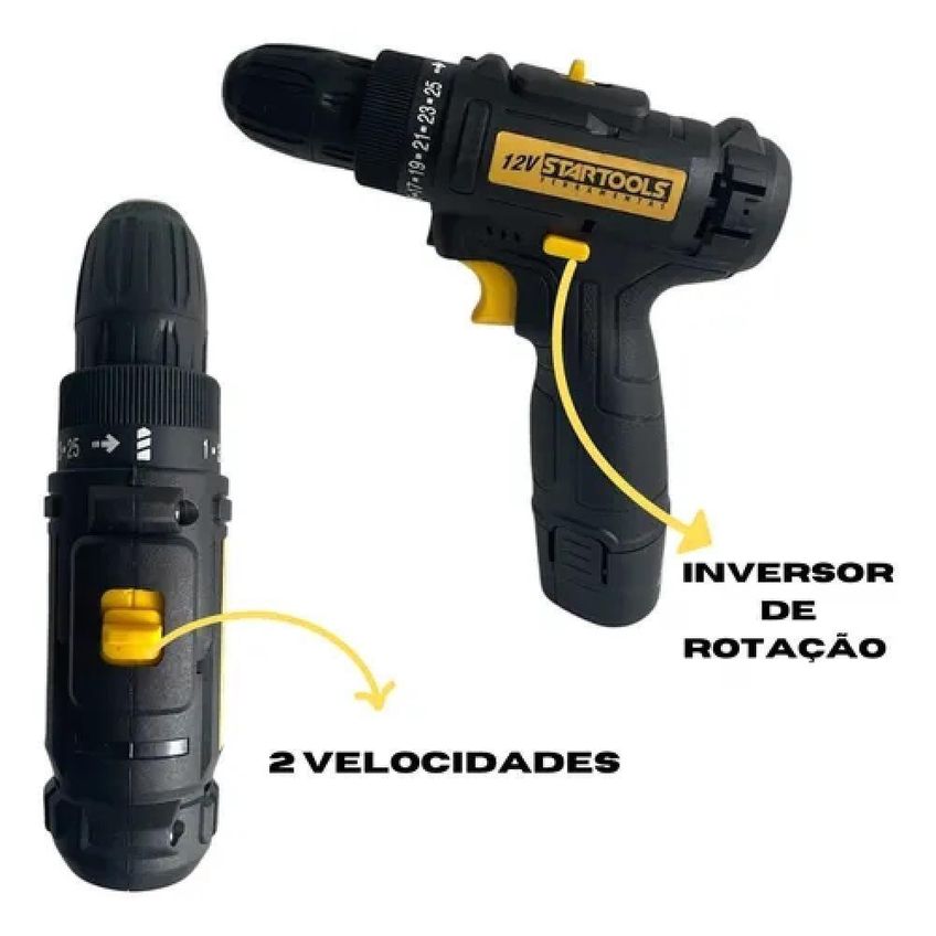 Parafusadeira E Furadeira Startools 12v 1500mah Doméstica Com Carregador - imagem 5