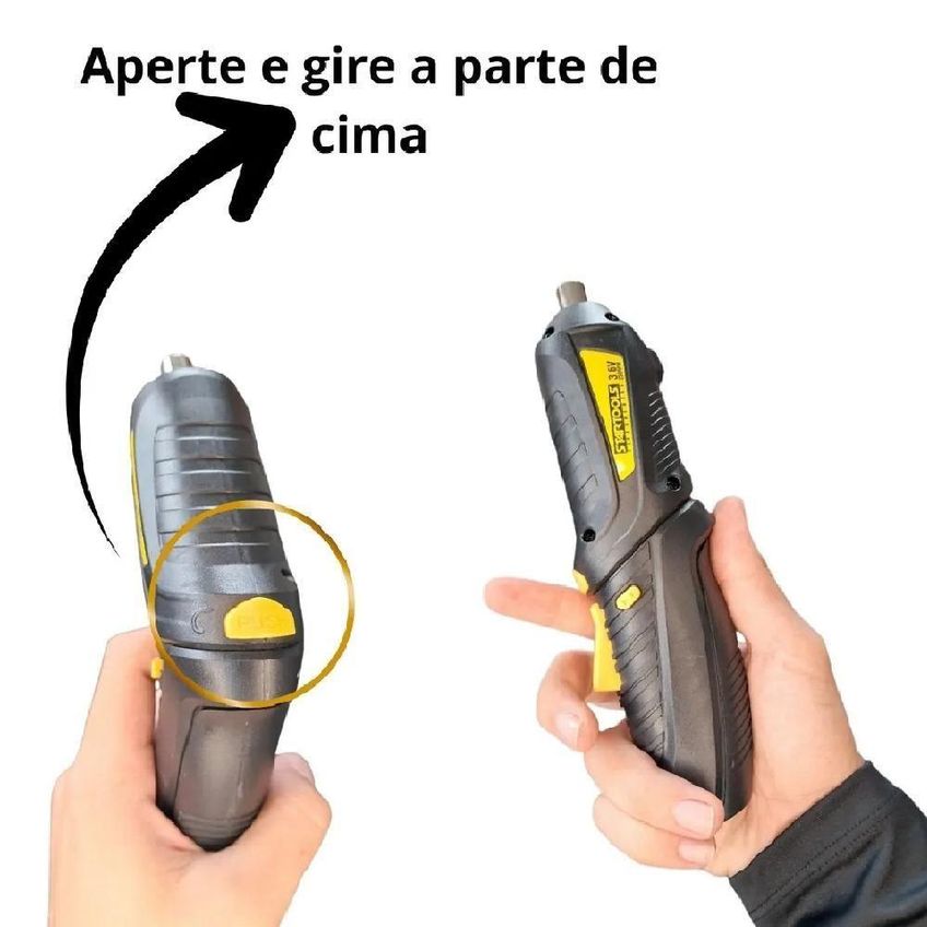 Mini Parafusadeira Elétrica Yeet Recarregável Usb Com Kit De Bits E Brocas Preta 3,6v - imagem 4