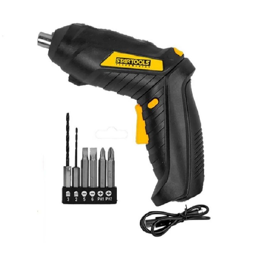 Mini Parafusadeira Elétrica Yeet Recarregável Usb Com Kit De Bits E Brocas Preta 3,6v - imagem 5