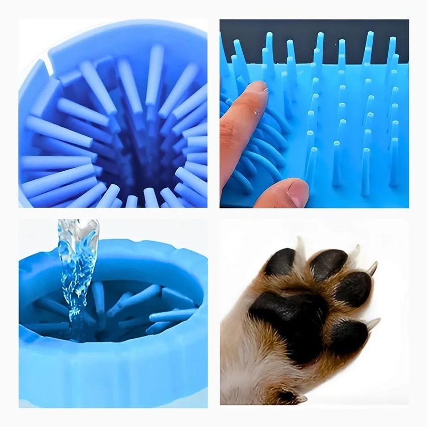 Limpador De Pata Para Pets Utibom Azul Portátil Em Plástico Com Cerdas Internas Para Cães E Gatos - imagem 2