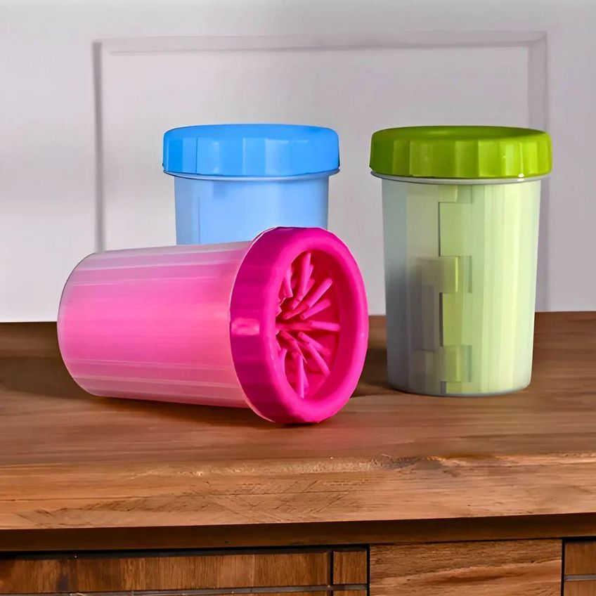 Limpador De Pata Para Pets Utibom Azul Portátil Em Plástico Com Cerdas Internas Para Cães E Gatos - imagem 4