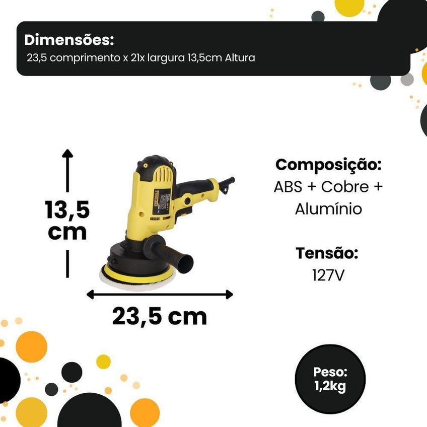 Politriz Lixadeira Automotiva Profissional 110v 600w Preto Startools - imagem 3