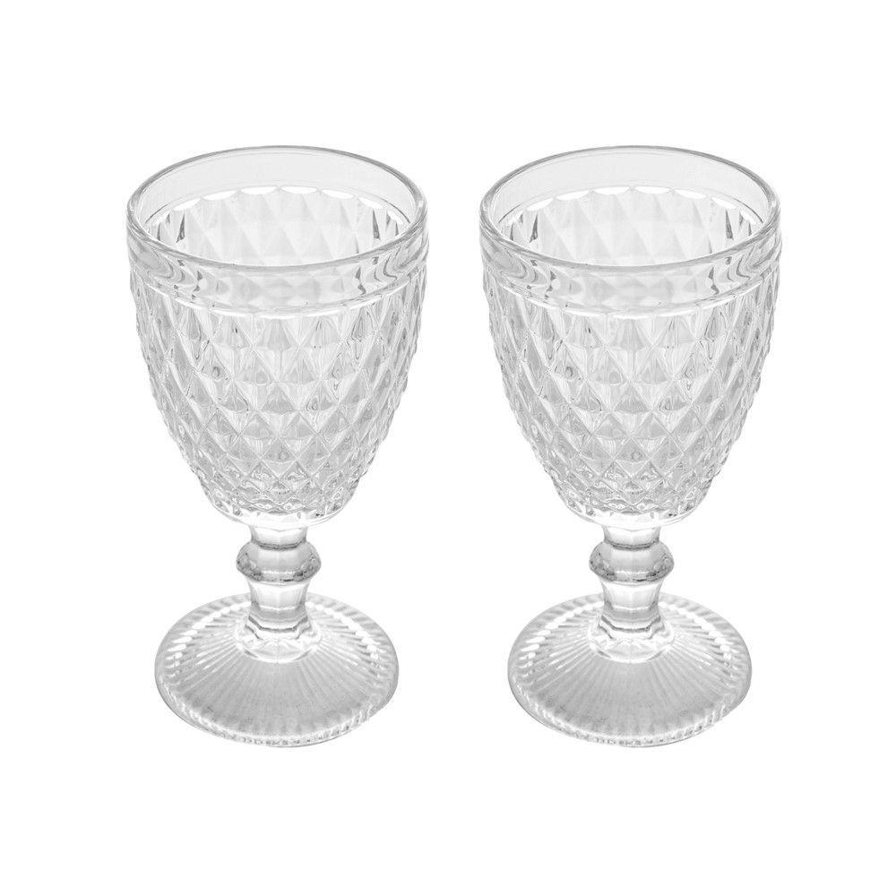 Jogo 2 Taças De Vidro Bico De Abacaxi Para Água 260ml Transparente Lyor