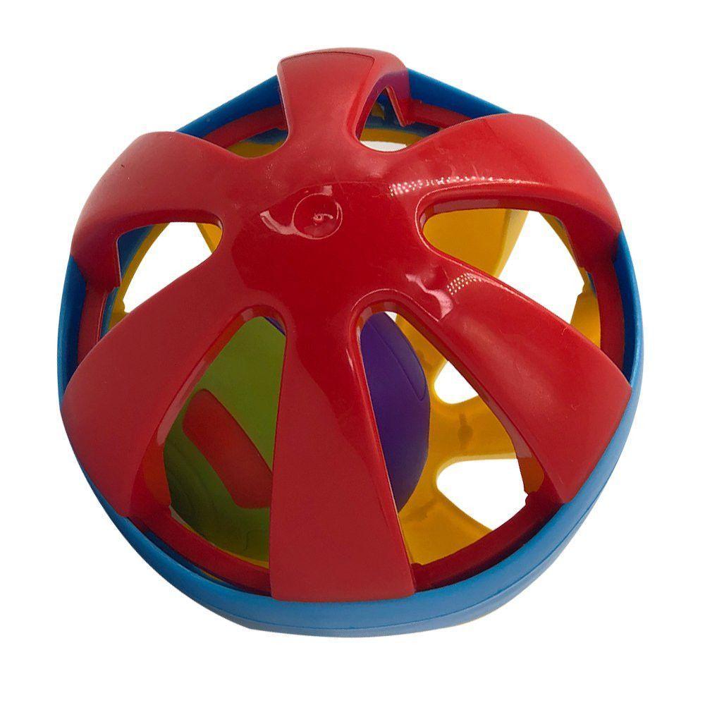Bolinha Chocalho Brinquedo Sensorial Infantil Para Bebês Colorido Jp Brink