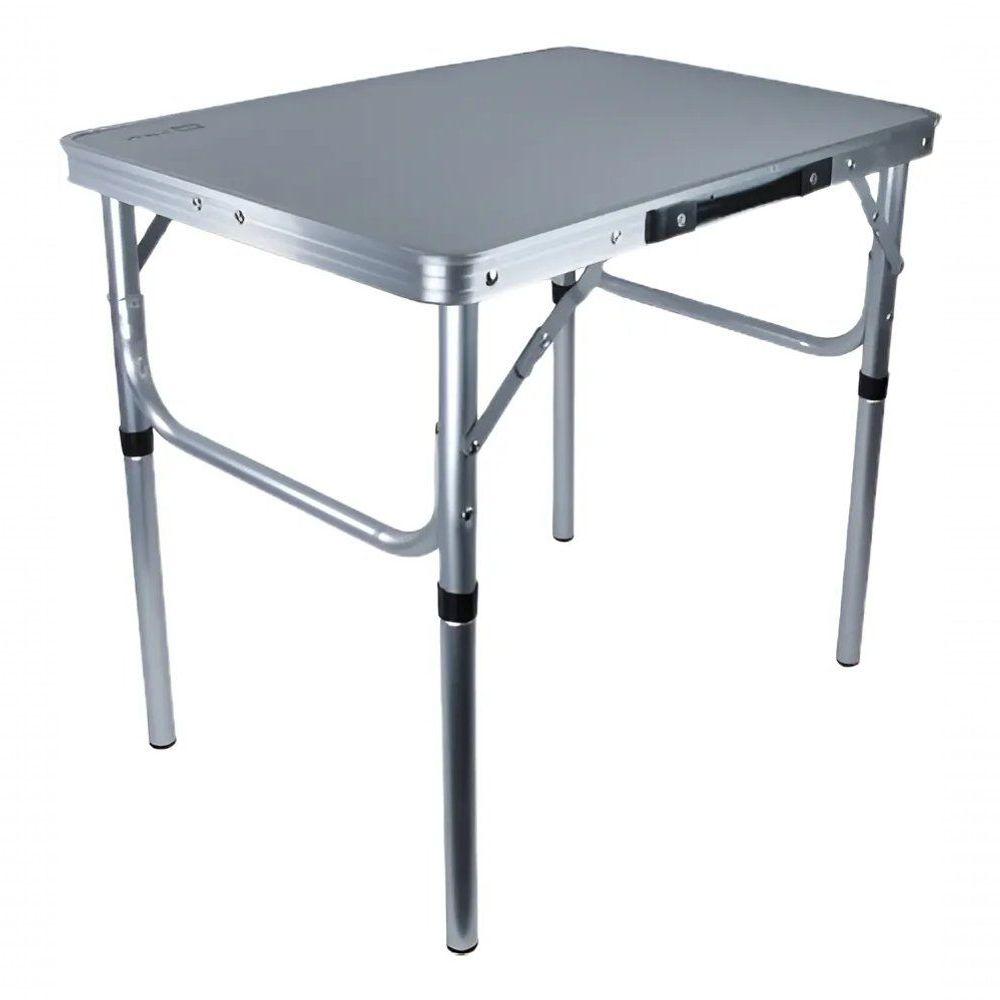 Mesa Auxiliar Ajustável Em Alumínio Tampo Mdf 45cm Prata Para Escritório E Casa Nautika