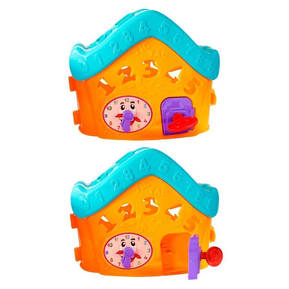 Encontraproduto.com.br - Brinquedo Educativo Infantil Casinha Interativa De Letras E Números Com Encaixes Jp Brink