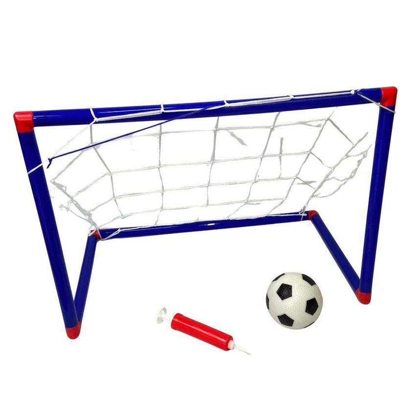 Trave De Futebol Brinquedo Com Bola Gol Infantil Plástico Para Coordenação Motora E Equilíbrio Azul - imagem 2