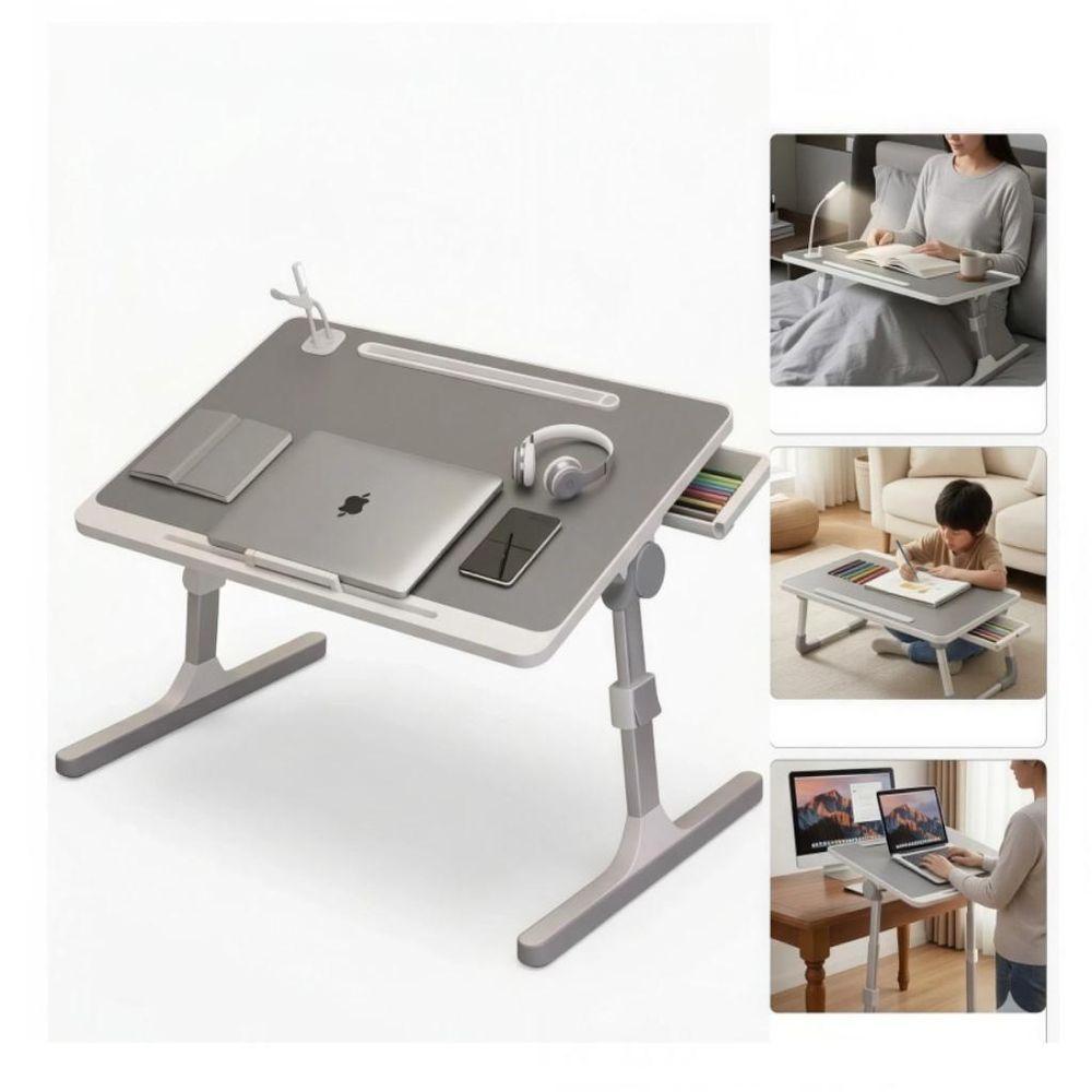 Mesa Para Notebook Articulada Com Ventilador Luminária Ajustável Com Gaveta E Usb Yeet