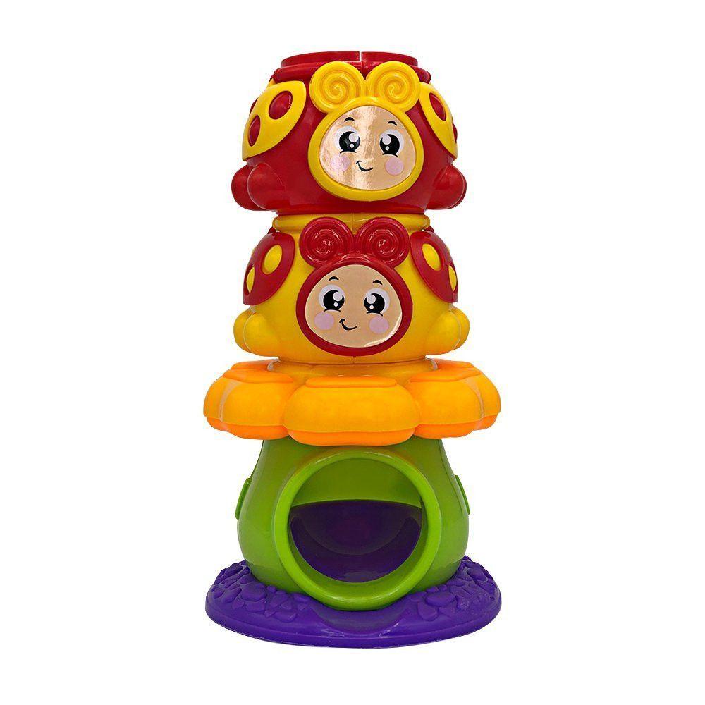 Brinquedo Infantil Torre Joaninha Com Bolinha Chocalho Para Bebê Acima De 12 Meses Jp Brink