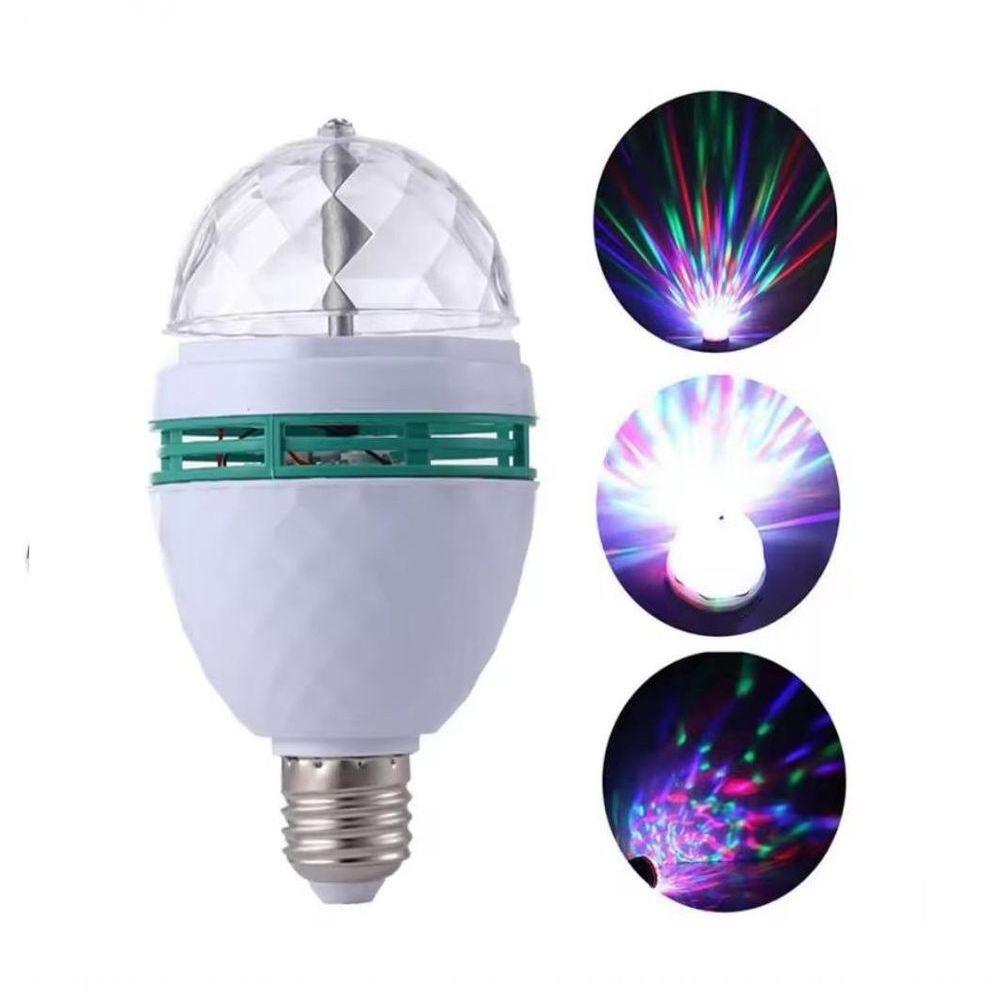 Lampada Led Rgb Giratoria Globo Discoteca Strobo Festa Luz Colorida Bivolt