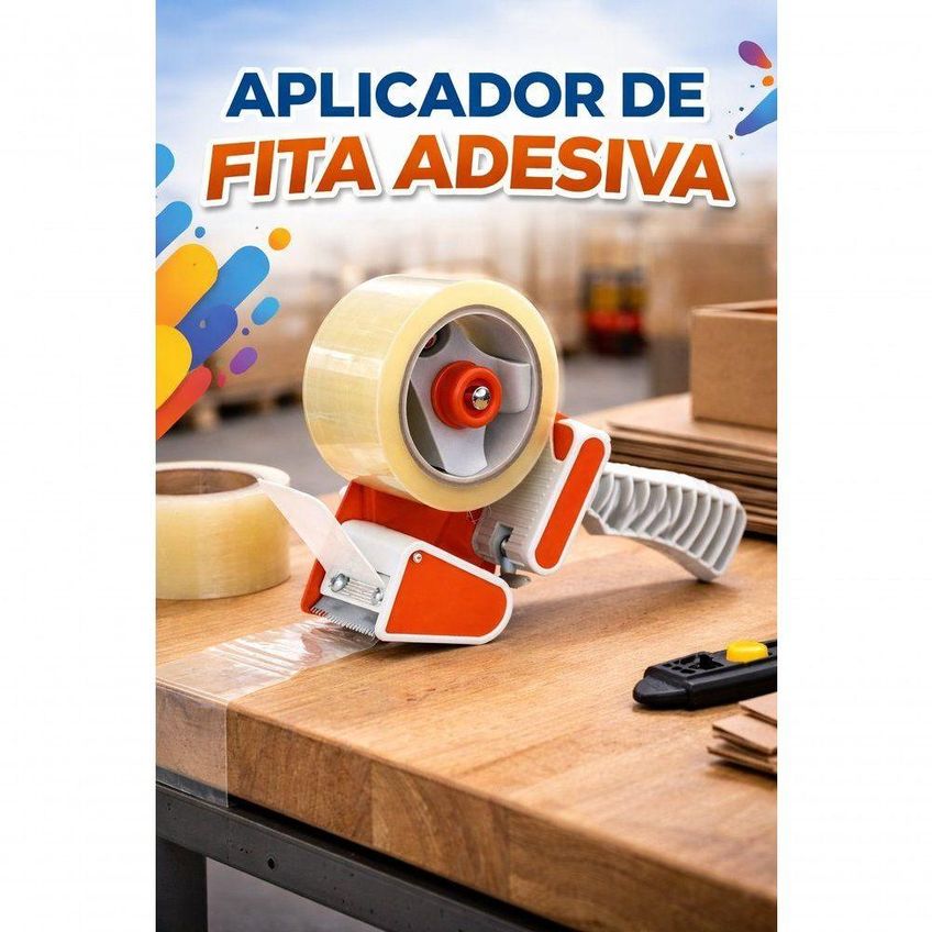 Aplicador Para Fita Adesiva First Bikes Com Suporte Plástico E Metal Com Lâmina Retrátil - imagem 2
