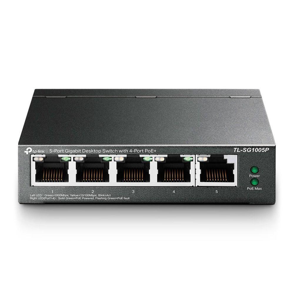 Switch Gigabit De Mesa Poe+ 5 Portas 10-100-1000mbps Tl-sg1005p Metal Tp-link