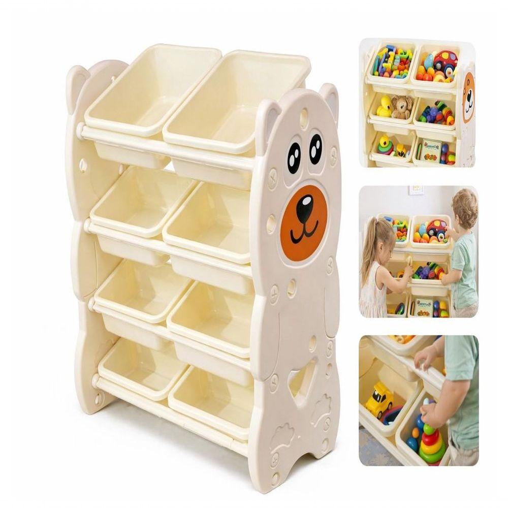 Estante Infantil Organizador Ursinho 8 Gavetas Plástico 69cm Yeet
