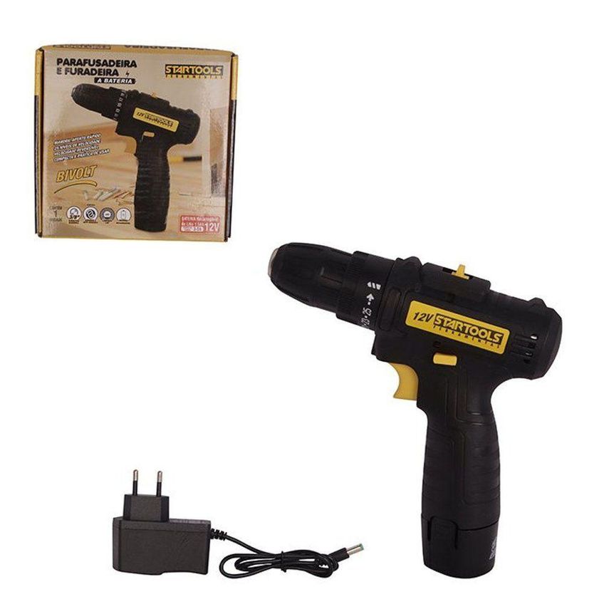 Parafusadeira E Furadeira A Bateria Startools Uso Doméstico Modelo 12v Com Luz Led 12v - imagem 2