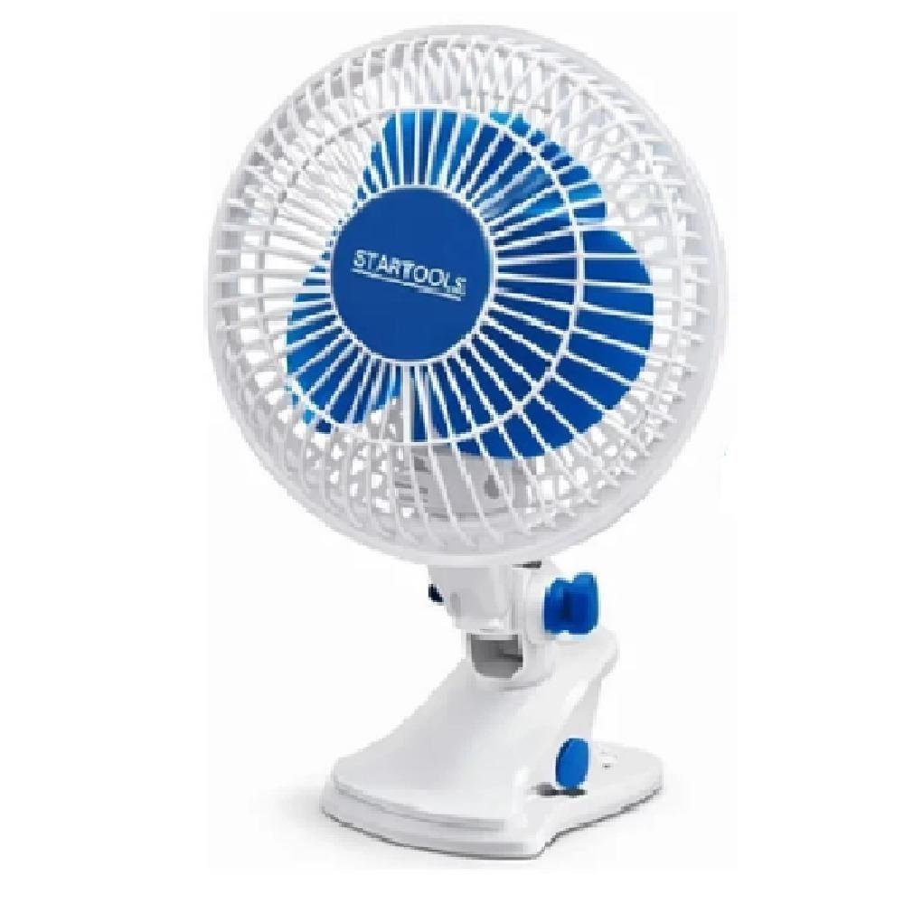 Ventilador De Mesa Com Clip 3 Em 1 Yeet 25w 33cm 3 Pás 2 Velocidades Branco Azul 220v