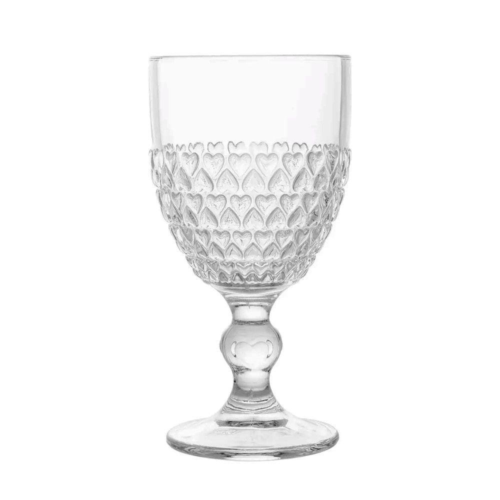 Jogo De Taças De Vidro Coração Para Água 2 Unidades 330ml Transparente Lyor