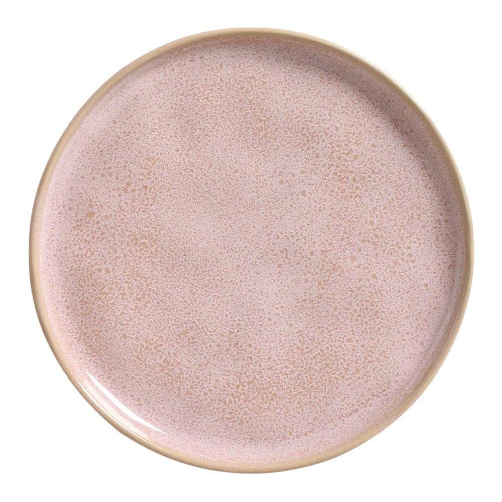 Prato De Sobremesa Bio Litchi 22cm Cerâmica Stoneware Rosa Porto Brasil