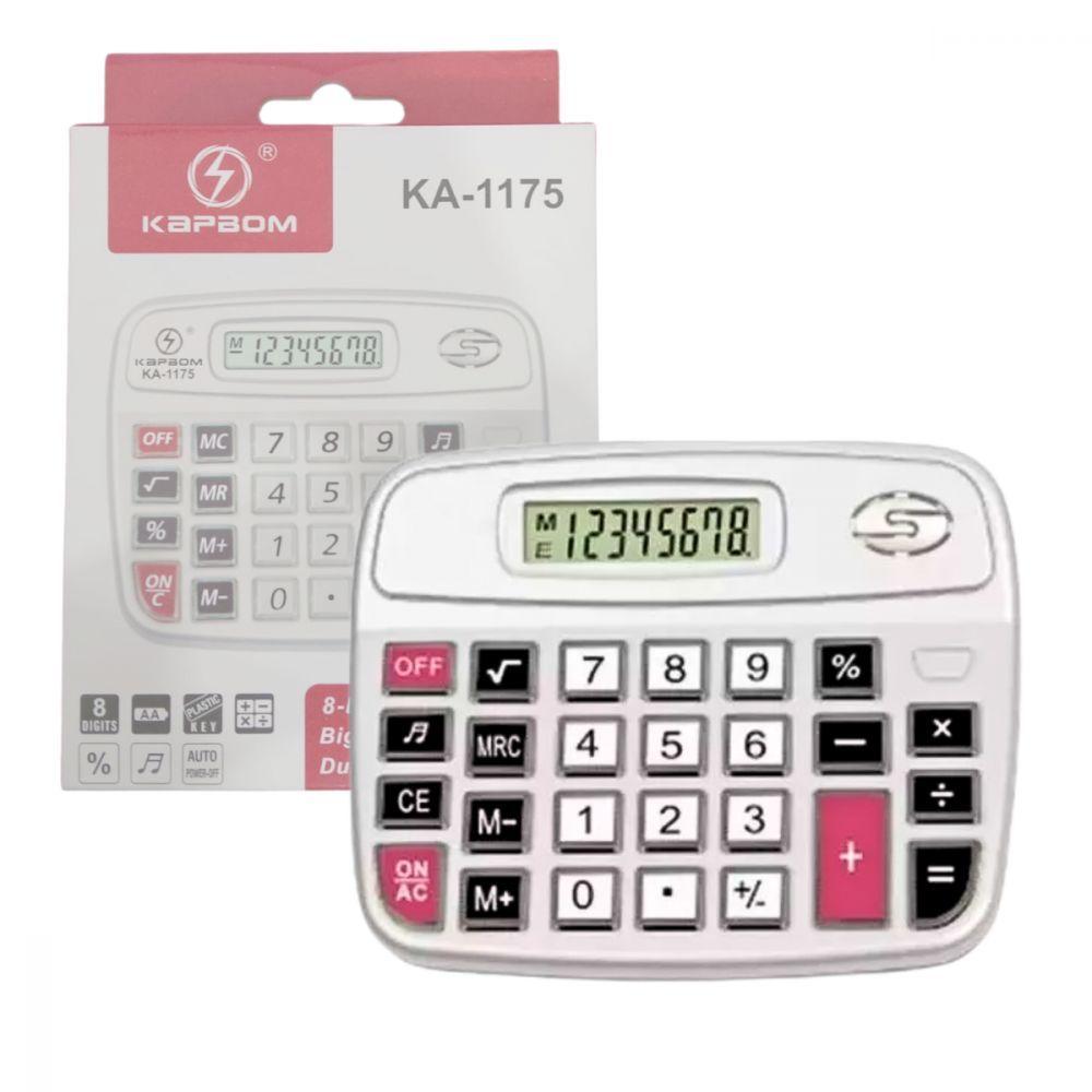 Calculadora Eletrônica De Mesa Kapbom Ka-1175 Tela Lcd Digital 8 Dígitos Prata
