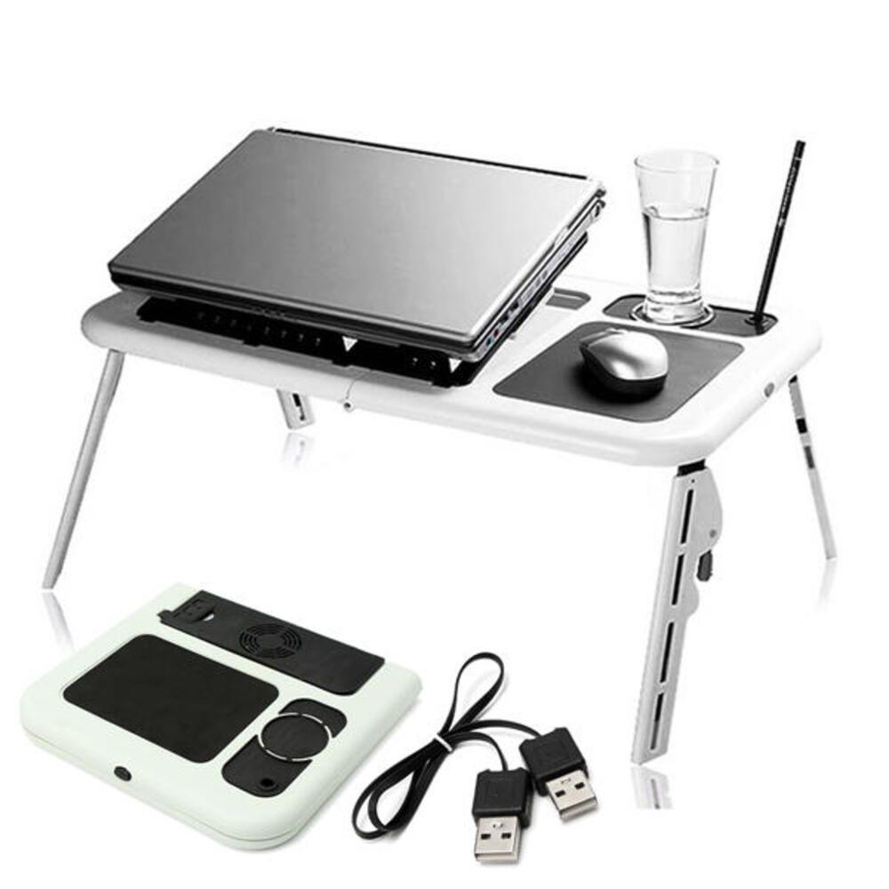 Mesa Para Notebook E-table Dobrável Com Cooler Com Regulagem De Altura E Inclinação