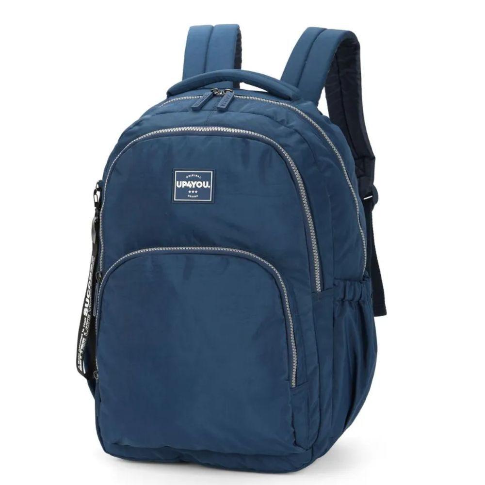 Mochila Escolar Juvenil Luxcel Up4you Linha Crinkle 2023 45x31x15cm Azul