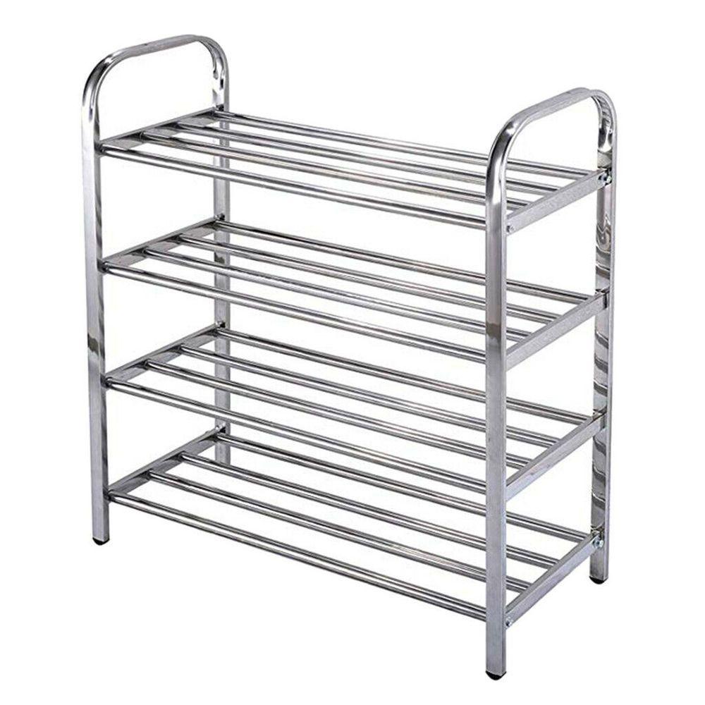 Sapateira Inox 4 Prateleiras 51cm Aço Inoxidável Para Sala Ou Quarto