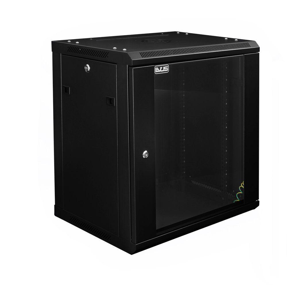 Rack De Parede 19 12U Mini Para Equipamentos De Rede Preto Evus