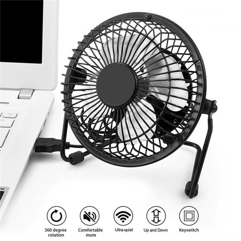 Ventilador De Mesa Usb Yeet 2,5w Mini Em Metal Articulável Para Notebook Bivolt