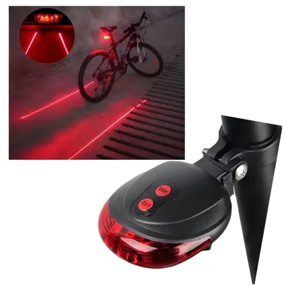 Lanterna Traseira Para Bicicleta Led E Laser Faixa De Seguranca No Chao Preto Yeet