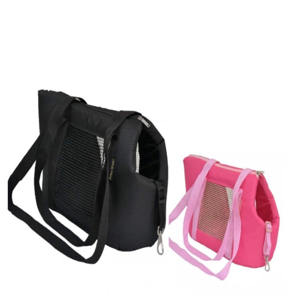 Encontraproduto.com.br - Bolsa Transporte Pet Mala Cao Cachorro Gato Mochila Viagem Passeio Caixa Dobravel Carro Dog Bag Tiracolo Petshop Preto