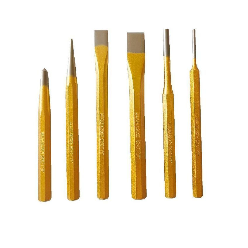 Kit Talhadeiras E Punções 6 Peças Em Aço Para Marcação E Corte Profissional Yeet - imagem 4