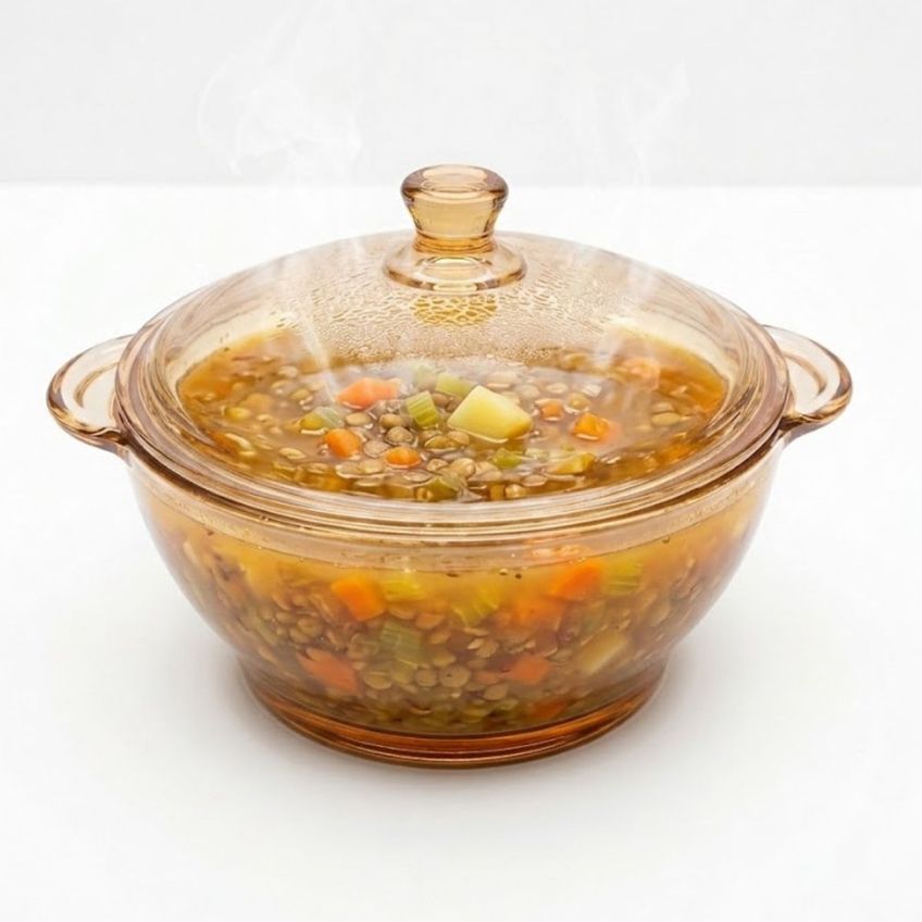 Sopeira Travessa De Vidro Âmbar Com Tampa 950ml Mesa Posta - imagem 4